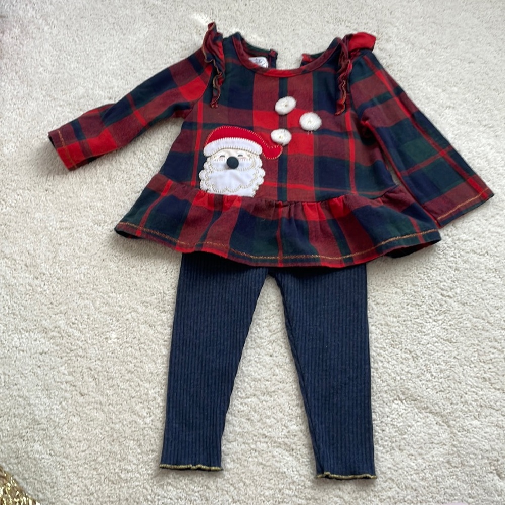 Mud Pie Santa Outfit Size 6-9 months